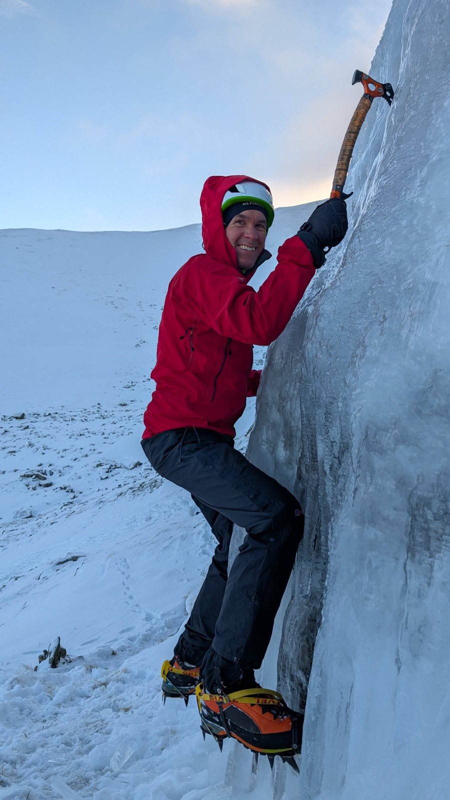 Frozen falls in the Helvellyn range, Lake District, January 2025